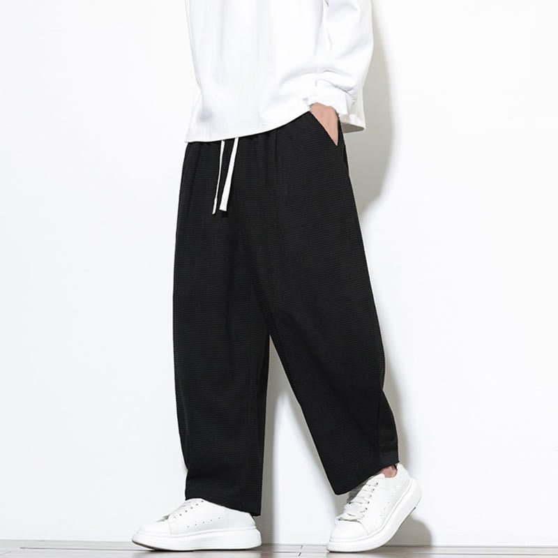 Pantaloni harem da uomo in velluto a coste di puro cotone con tasche, alla caviglia , Buddha Stones - Nero - US/UK/AU46, EU56 (5XL) - image 16