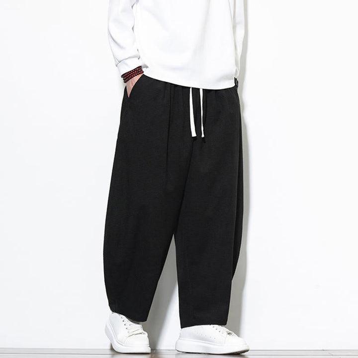 Pantaloni harem da uomo in velluto a coste di puro cotone con tasche, alla caviglia , Buddha Stones - image 20