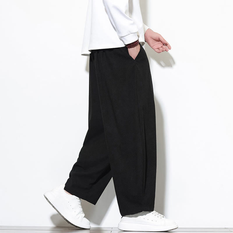 Pantaloni harem da uomo in velluto a coste di puro cotone con tasche, alla caviglia , Buddha Stones - image 24