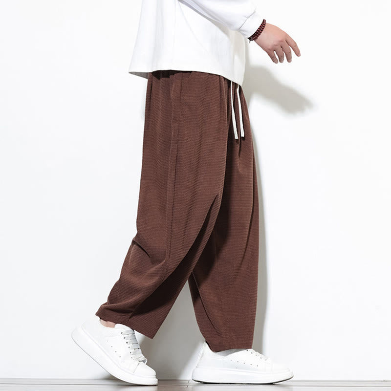 Pantaloni harem da uomo in velluto a coste di puro cotone con tasche, alla caviglia , Buddha Stones - image 29