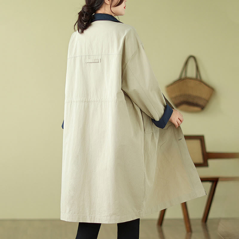Cappotto da donna in cotone con tasche e bottoni colorati con Buddha Stones - image 1