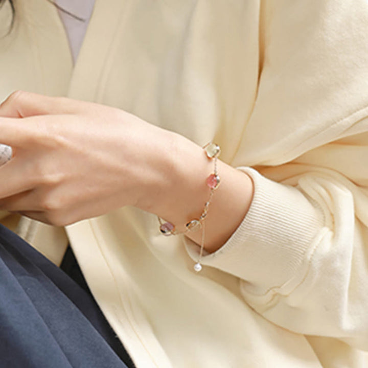 Bracciale Buddha Stones con cristalli colorati, ametista, quarzo fragola e bilanciamento - image 16