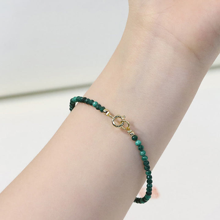 Bracciale anti-ansia con perline ultrasottili in malachite naturale da 3 mm di Buddha Stones - image 4