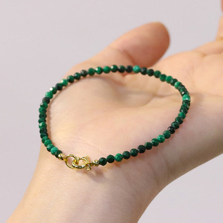 Bracciale anti-ansia con perline ultrasottili in malachite naturale da 3 mm di Buddha Stones - image 8