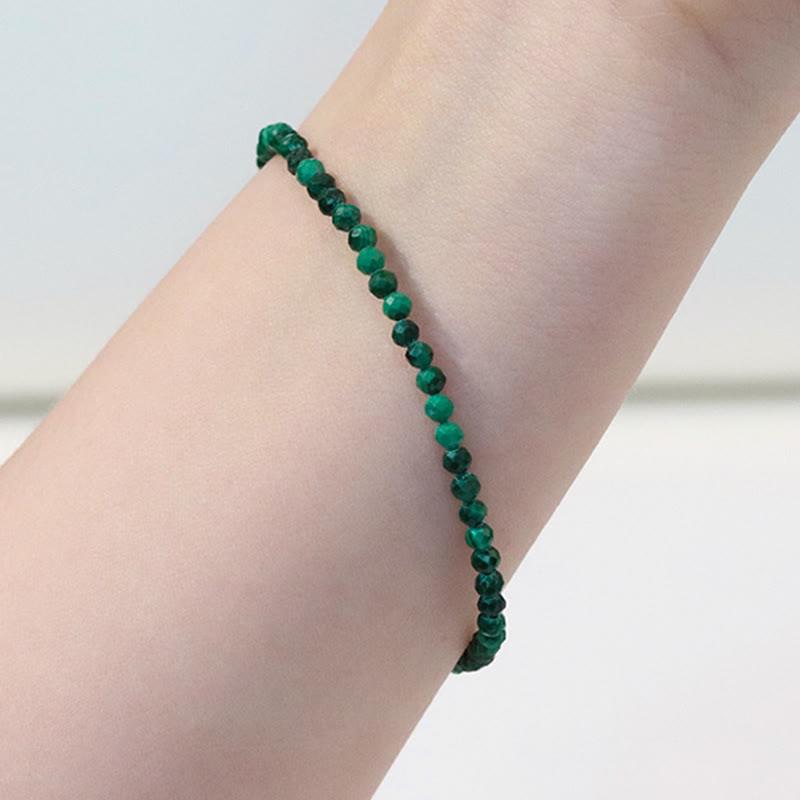 Bracciale anti-ansia con perline ultrasottili in malachite naturale da 3 mm di Buddha Stones - image 9