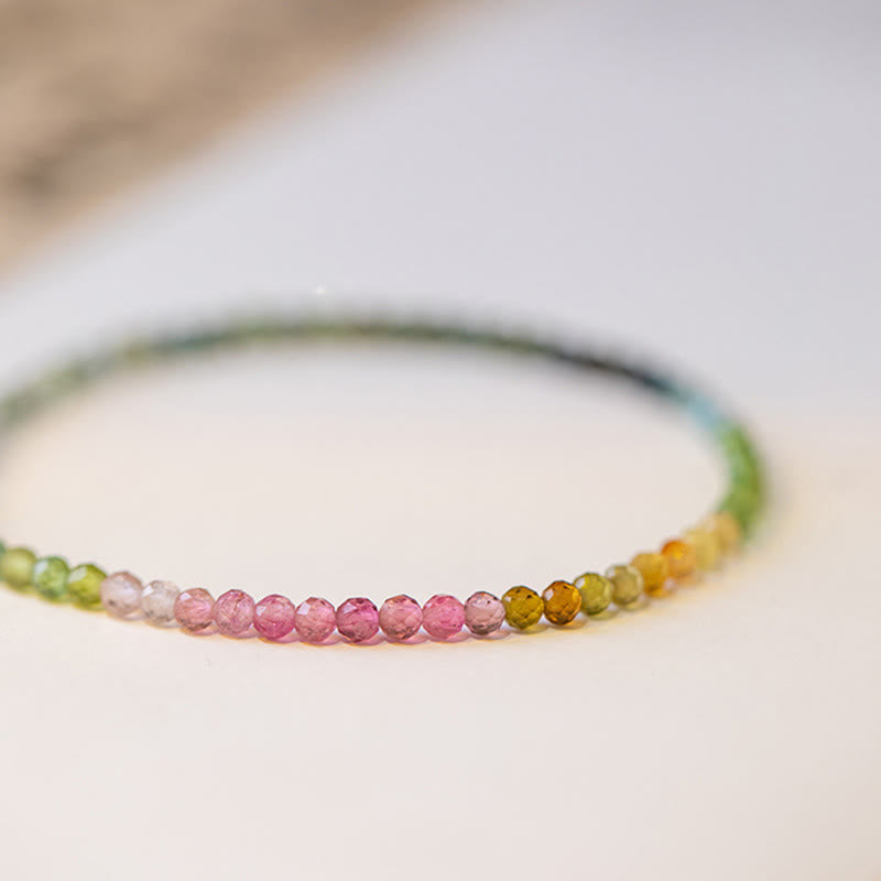 Braccialetto positivo con perline ultrasottili in tormalina naturale Buddha Stones da 2,5 mm - image 1