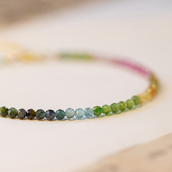 Braccialetto positivo con perline ultrasottili in tormalina naturale Buddha Stones da 2,5 mm - image 11