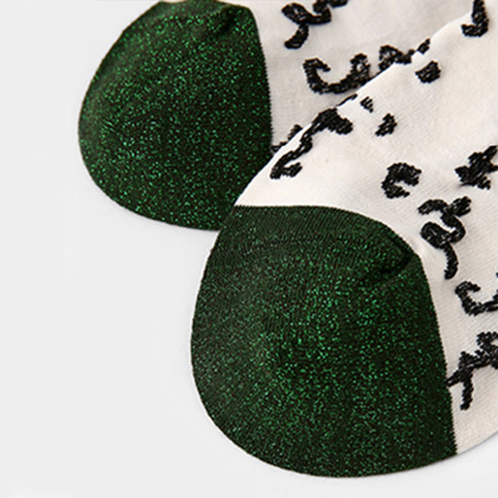 Calzini da donna in cotone micro Crew con motivo di calligrafia cinese Buddha Stones , abbinati ai colori - image 9