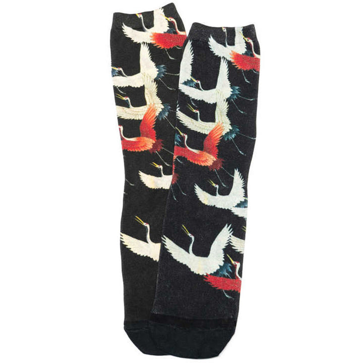 Calzini casual da uomo e da donna, unisex, con gru rosse e bianche, motivo Buddha Stones - image 2