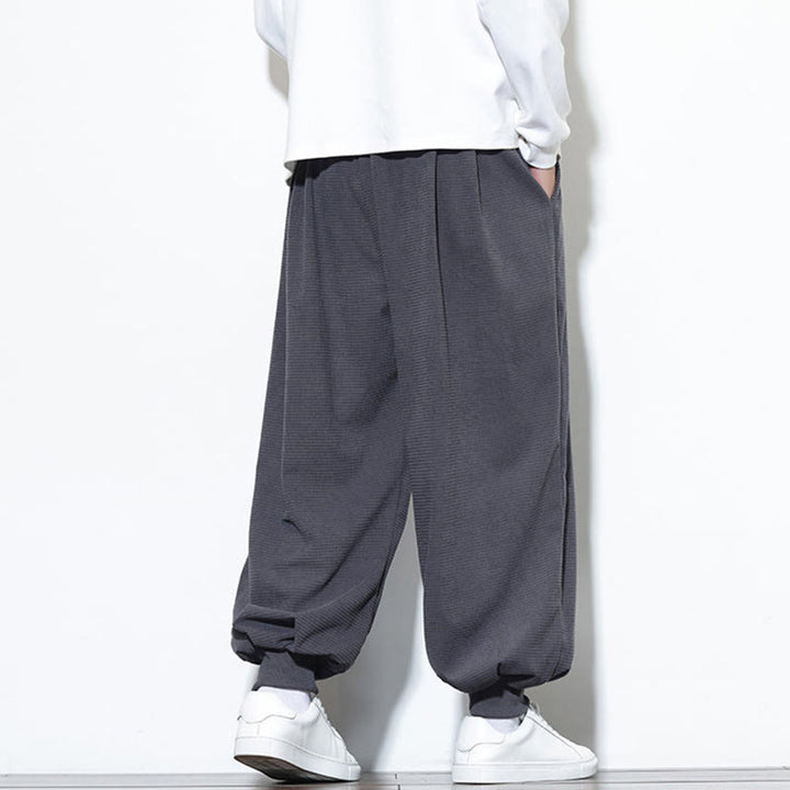 Pantaloni da uomo in velluto a coste di cotone con coulisse, modello semplice, modello Buddha Stones Fall Plain con tasche - image 11