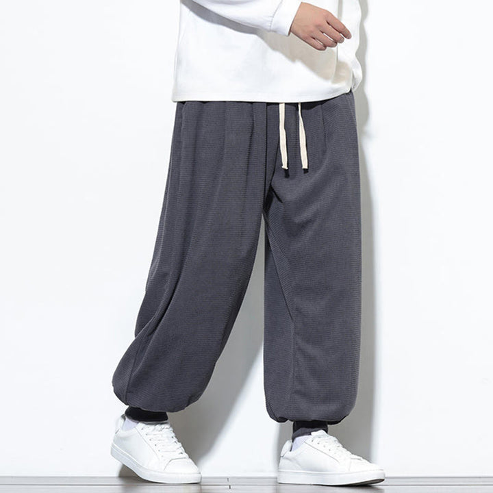 Pantaloni da uomo in velluto a coste di cotone con coulisse, modello semplice, modello Buddha Stones Fall Plain con tasche - image 15