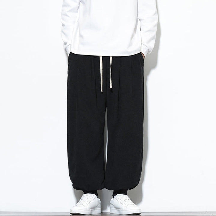 Pantaloni da uomo in velluto a coste di cotone con coulisse, modello semplice, modello Buddha Stones Fall Plain con tasche - image 25