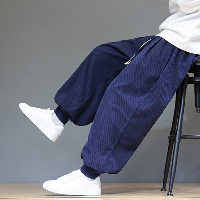 Pantaloni da uomo in velluto a coste di cotone con coulisse, modello semplice, modello Buddha Stones Fall Plain con tasche - image 55