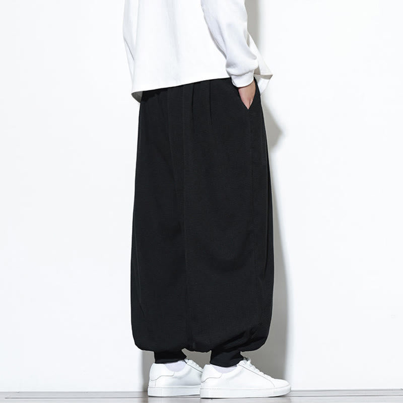 Pantaloni da uomo in velluto a coste di cotone con coulisse, modello semplice, modello Buddha Stones Fall Plain con tasche - image 23