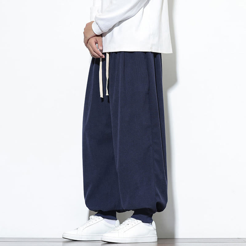 Pantaloni da uomo in velluto a coste di cotone con coulisse, modello semplice, modello Buddha Stones Fall Plain con tasche - image 47