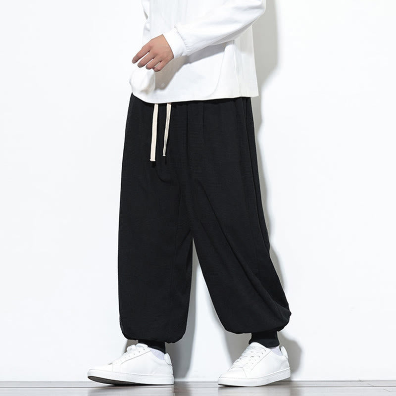 Pantaloni da uomo in velluto a coste di cotone con coulisse, modello semplice, modello Buddha Stones Fall Plain con tasche - image 24