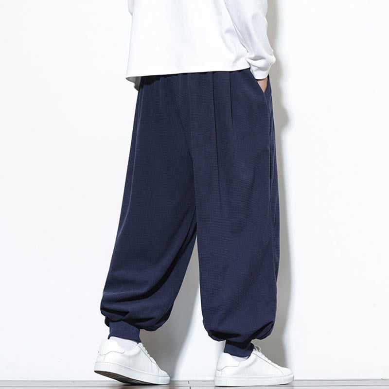 Pantaloni da uomo in velluto a coste di cotone con coulisse, modello semplice, modello Buddha Stones Fall Plain con tasche - image 45