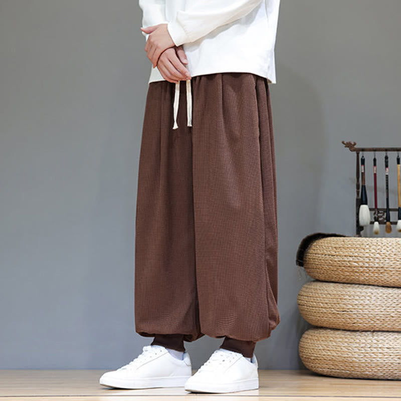 Pantaloni da uomo in velluto a coste di cotone con coulisse, modello semplice, modello Buddha Stones Fall Plain con tasche - image 67