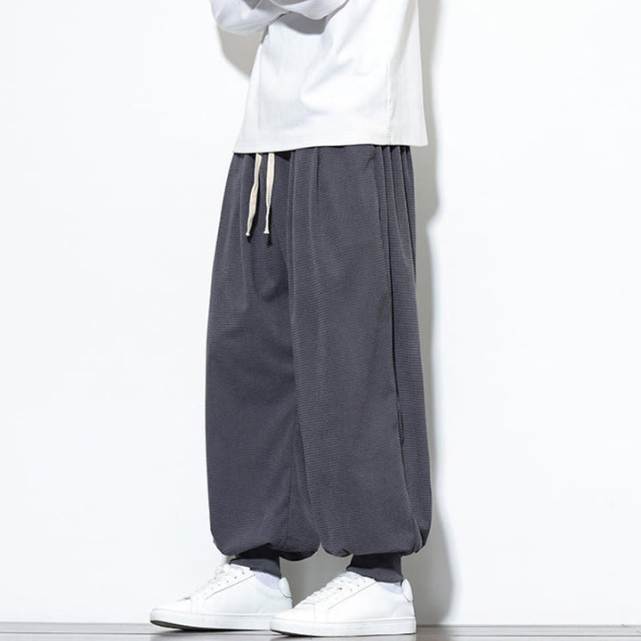 Pantaloni da uomo in velluto a coste di cotone con coulisse, modello semplice, modello Buddha Stones Fall Plain con tasche - image 10