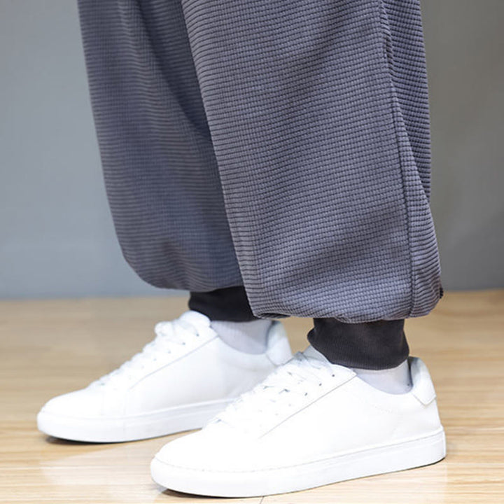 Pantaloni da uomo in velluto a coste di cotone con coulisse, modello semplice, modello Buddha Stones Fall Plain con tasche - image 19