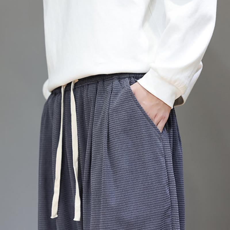 Pantaloni da uomo in velluto a coste di cotone con coulisse, modello semplice, modello Buddha Stones Fall Plain con tasche - image 18