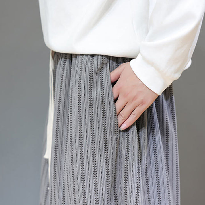 Pantaloni harem in velluto a coste con coulisse e tasche da uomo con motivo a righe autunnali Buddha Stones - image 51