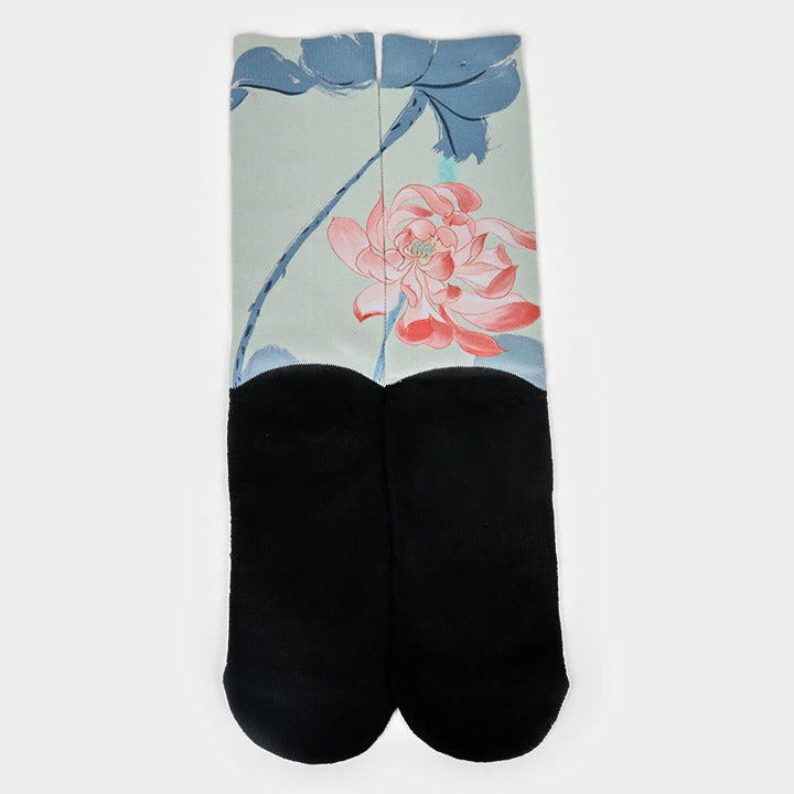 Calzini casual da uomo e da donna, unisex , Buddha Stones Lotus Painting Micro Crew - image 1