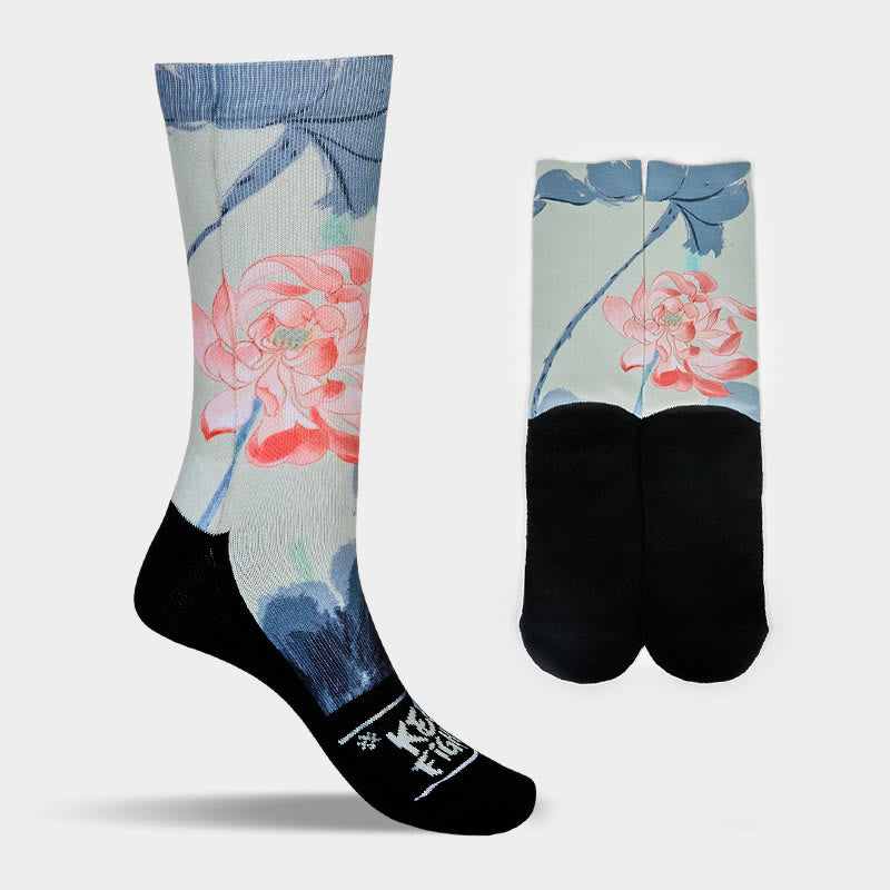 Calzini casual da uomo e da donna, unisex , Buddha Stones Lotus Painting Micro Crew - image 8