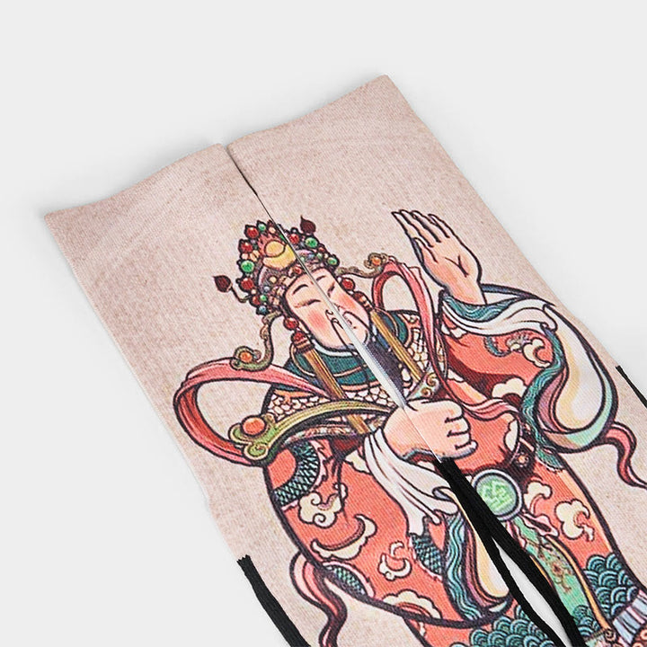 Calzini casual da uomo e da donna unisex con manico Ruyi e scritta " Buddha Stones God Of Wealth" - image 2