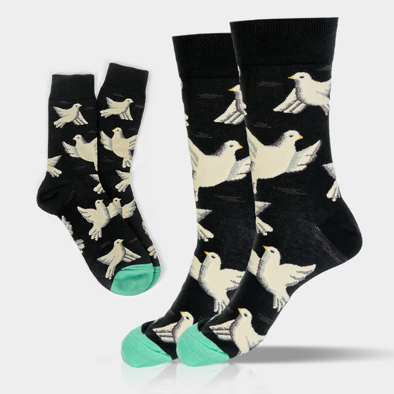 Calzini da uomo e da donna unisex in cotone con motivo Buddha Stones Doves - Colombe - Taglia unica (US8–12.5,EU41-46,UK/AU7.5-12,Asia25.5-31cm) - image 0