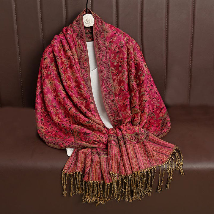 Sciarpa scialle con nappa e motivo paisley tibetano etnica quotidiana di Buddha Stones - image 7