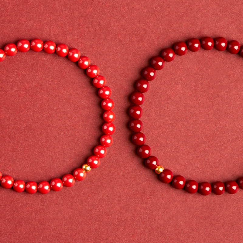 Braccialetto Buddha Stones Natural Cinnabar Ambra Calma - image 5