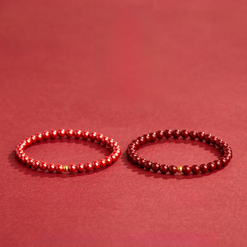 Braccialetto di benedizione con perline di cinabro in argento sterling 925 Buddha Stones - image 12