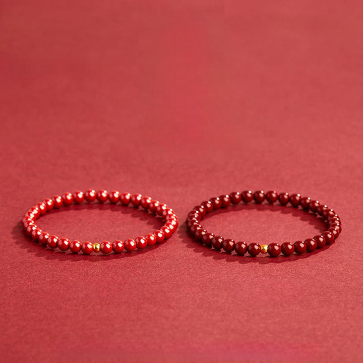 Braccialetto di benedizione con perline di cinabro in argento sterling 925 Buddha Stones - image 12