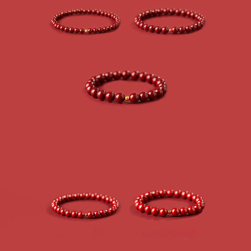 Braccialetto di benedizione con perline di cinabro in argento sterling 925 Buddha Stones - image 14