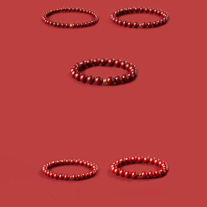 Braccialetto di benedizione con perline di cinabro in argento sterling 925 Buddha Stones - image 14