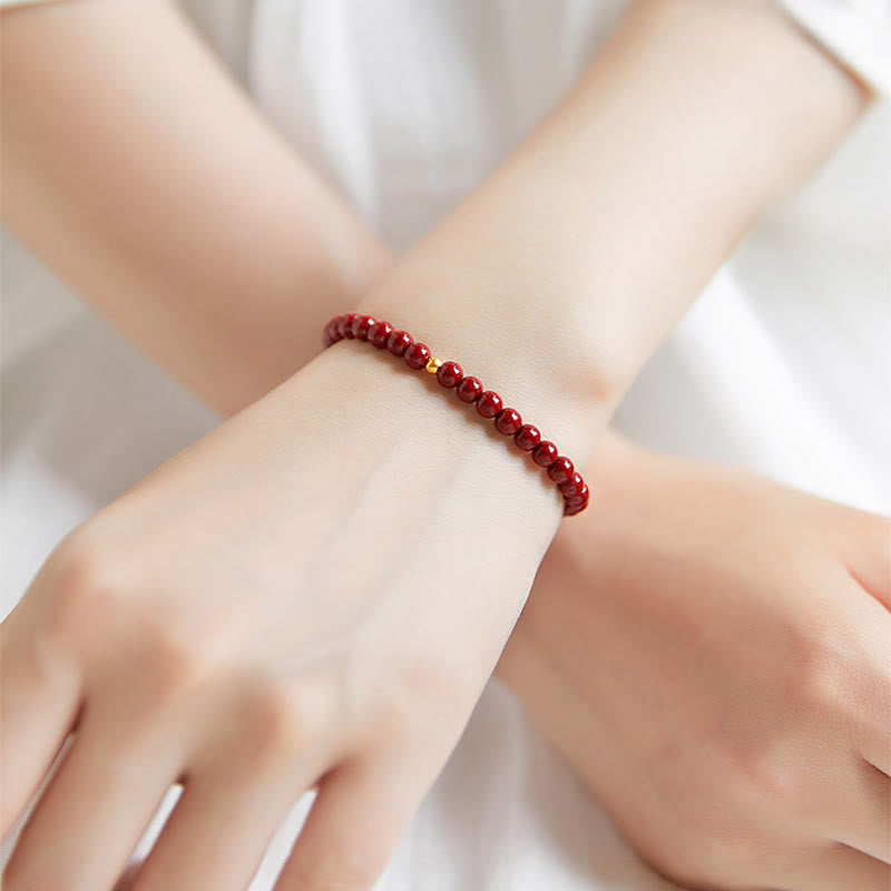 Braccialetto di benedizione con perline di cinabro in argento sterling 925 Buddha Stones - image 2