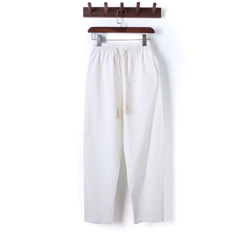 Set di 2 pezzi da uomo in tinta unita con bottoni a rana, camicia a maniche lunghe in cotone e pantaloni con tasche, Buddha Stones - image 15