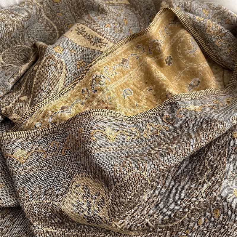 Sciarpa scialle con motivo floreale paisley primaverile Buddha Stones con nappe - image 15