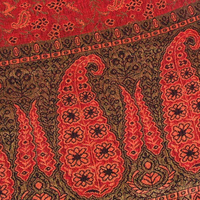 Sciarpa scialle con nappe e motivo paisley patchwork in jacquard con Buddha Stones e contrasto di colore - image 7