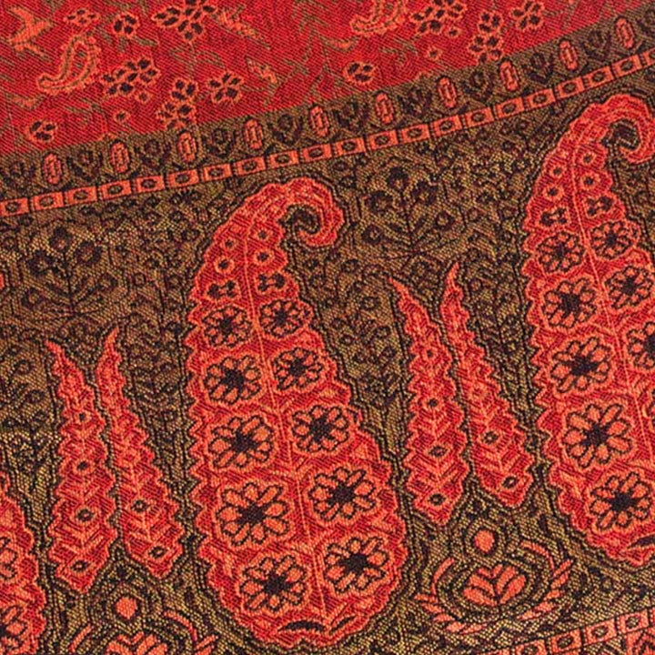 Sciarpa scialle con nappe e motivo paisley patchwork in jacquard con Buddha Stones e contrasto di colore - image 7