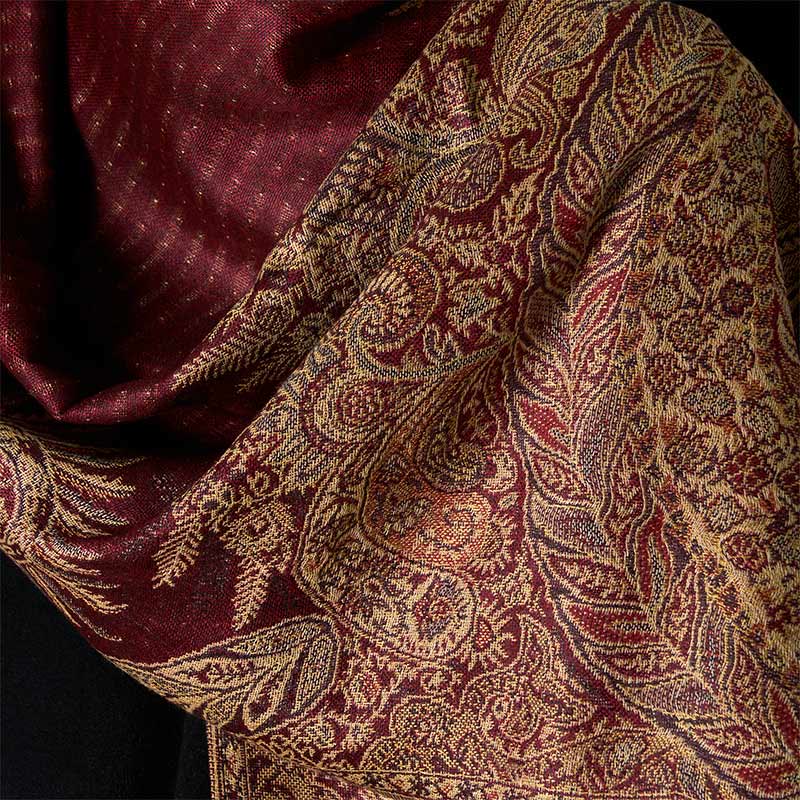 Sciarpa morbida con nappa e motivo a fiori e foglie lunghe primaverili Buddha Stones - image 15