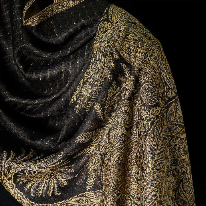 Sciarpa morbida con nappa e motivo a fiori e foglie lunghe primaverili Buddha Stones - image 8