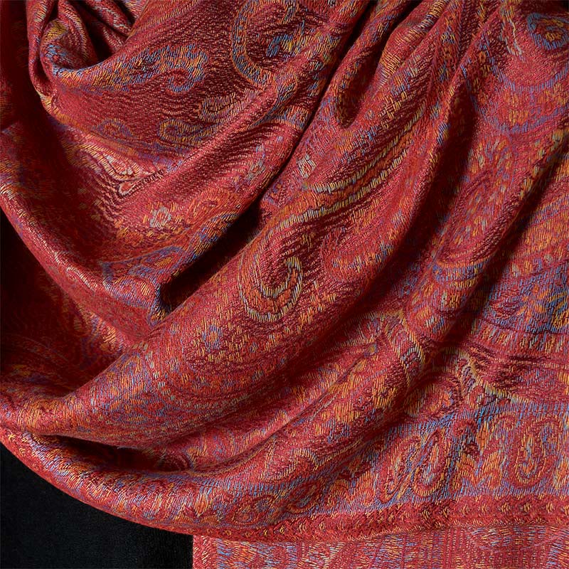 Sciarpa scialle con motivo a strisce di fiori di anacardi primaverili Buddha Stones - image 3