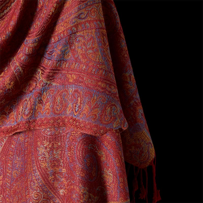 Sciarpa scialle con motivo a strisce di fiori di anacardi primaverili Buddha Stones - image 4