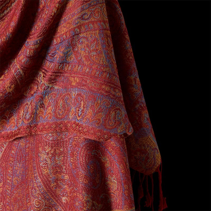 Sciarpa scialle con motivo a strisce di fiori di anacardi primaverili Buddha Stones - image 4