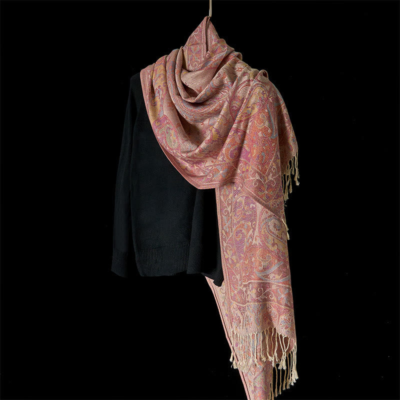 Sciarpa morbida con motivo a nappa e fiori di anacardi primaverili, motivo Buddha Stones - image 2