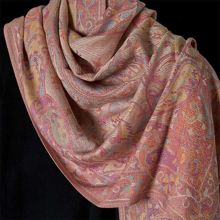 Sciarpa morbida con motivo a nappa e fiori di anacardi primaverili, motivo Buddha Stones - image 3