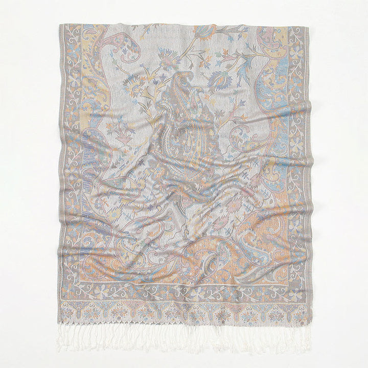 Sciarpa morbida con motivo a nappa e fiori di anacardi primaverili, motivo Buddha Stones - image 9