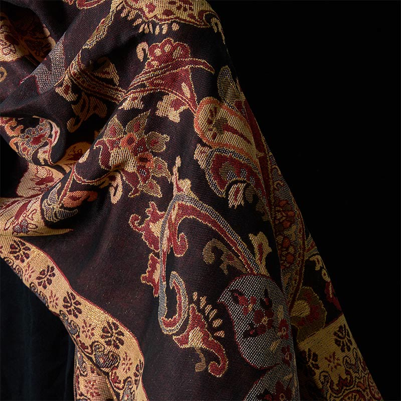 Sciarpa calda con nappa, scialle, motivo geometrico circolare, motivo a fiori di anacardi primaverili , Buddha Stones - image 8